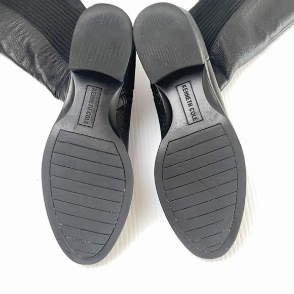 KENNET COLE LEVON LEATHER & RIB KNIT KNEE HIGH BOOTS 6.5 - Picture 10 of 12